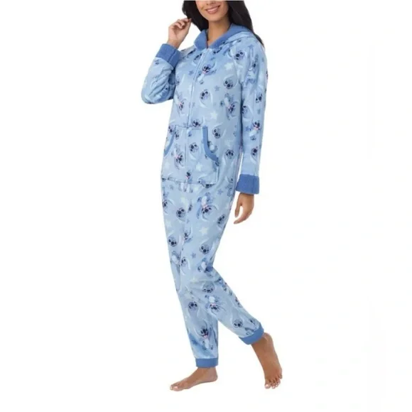 Disney Stitch Women's One Piece Pajama, Blue, XS NWT - Picture 3 of 5